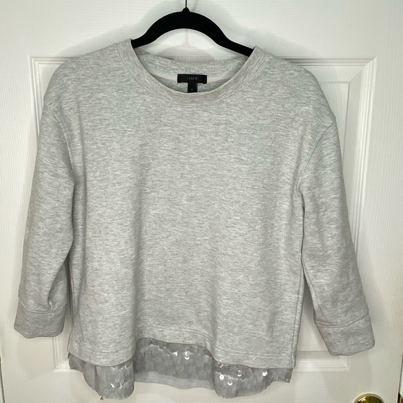 J. Crew Tops - J Crew long sleeve sweatshirt with sequin embellishments, size small
